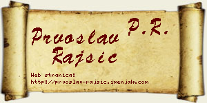 Prvoslav Rajšić vizit kartica